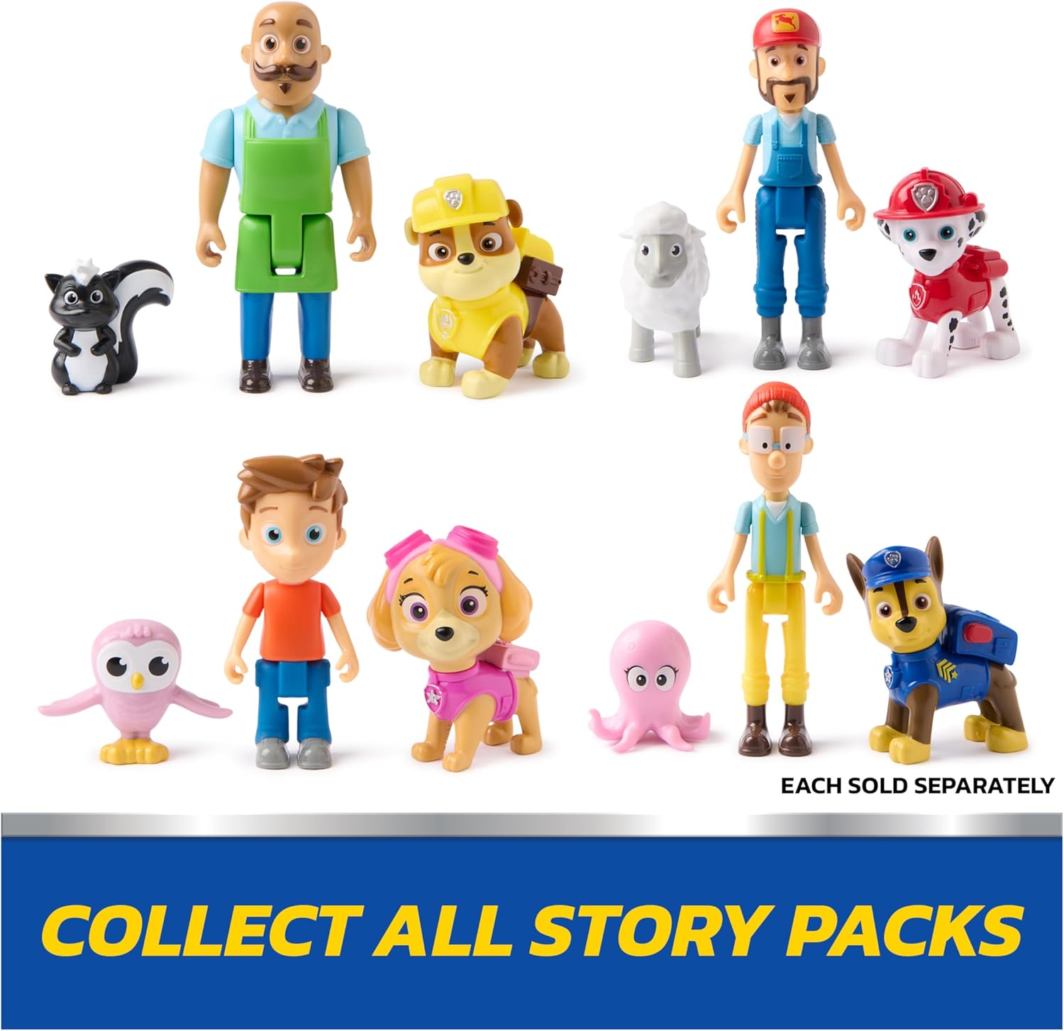PAW Patrol Rubble & Mr. Porter Figure Pack with Skunk Toy Figure, Kids Toys for Boys and Girls Ages 3 and Up