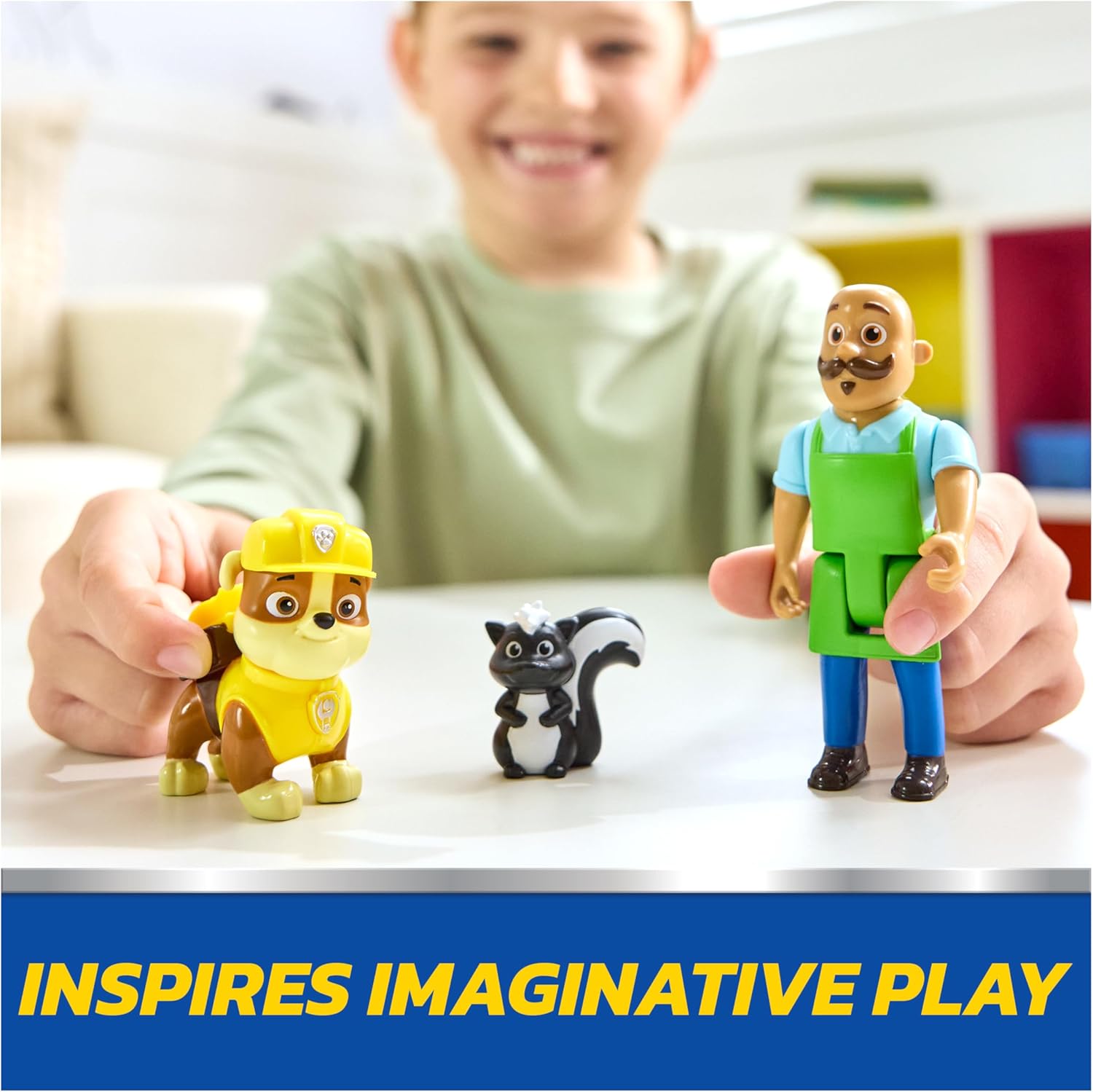 PAW Patrol Rubble & Mr. Porter Figure Pack with Skunk Toy Figure, Kids Toys for Boys and Girls Ages 3 and Up