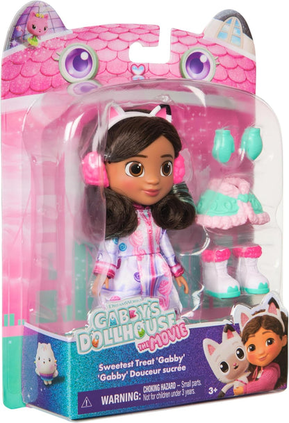 Gabby's Dollhouse: The Movie, Sweetest Treat Gabby, 15-cm Doll, Confection-Themed Snow Gear and Accessories, Kids Toys for Girls and Boys Ages 3 and Up
