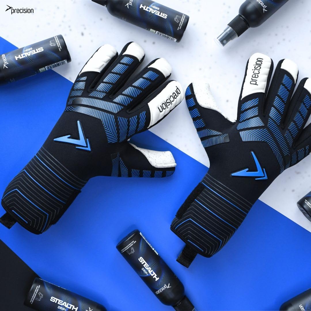 Precision Elite 3.0 Quartz Goalkeeper Gloves, 4 mm Quartz plus Latex Grip, All Weather, Super Lite Negative Cut, Strapless or Strapped Fit