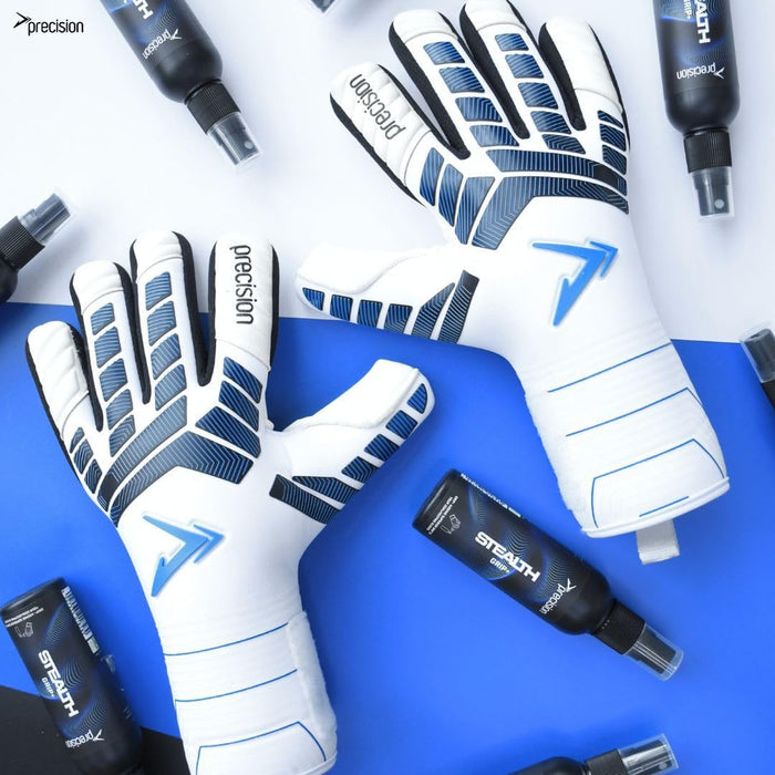 Precision Elite 3.0 Giga Goalkeeper Gloves, 4 mm Giga Latex Grip, Super Lite Negative Cut, All Weather Strapless or Strapped Fit