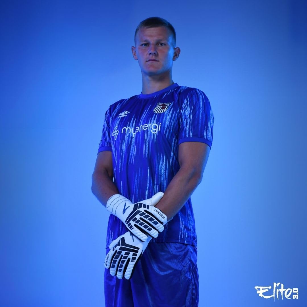Precision Elite 3.0 Giga Goalkeeper Gloves, 4 mm Giga Latex Grip, Super Lite Negative Cut, All Weather Strapless or Strapped Fit