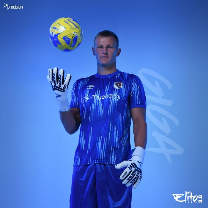 Precision Elite 3.0 Giga Goalkeeper Gloves, 4 mm Giga Latex Grip, Super Lite Negative Cut, All Weather Strapless or Strapped Fit