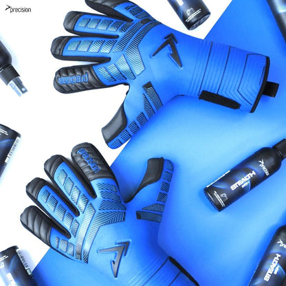Precision Elite 3.0 Grip Goalkeeper Gloves, 4 mm Blue NB Grip Latex Palm, Super Lite Negative Cut, All Weather Strapless or Strapped Fit