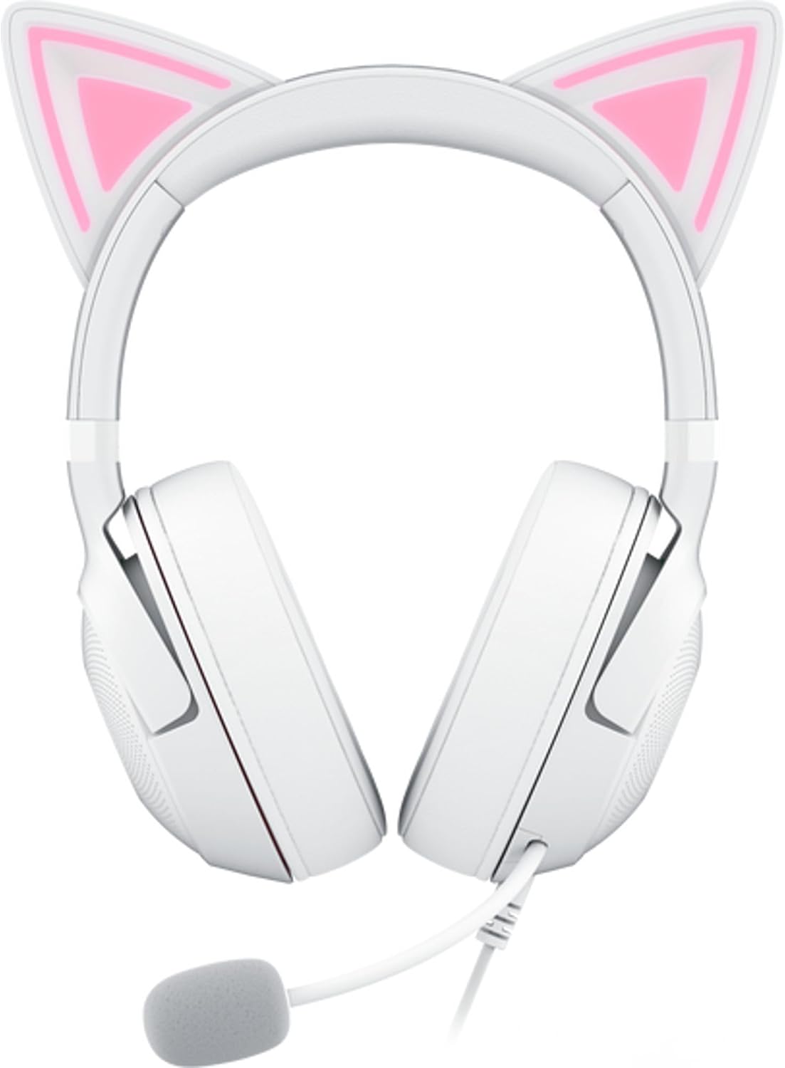 Razer Kraken Kitty V2 - Wired RGB Headset with Kitty Ears for gaming and streaming (325 g, TriForce 40 mm Drivers, HyperClear Cardioid Mic, Surround Sound) White
