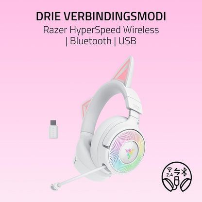 Kraken Kitty V3 Pro - gaming headset White