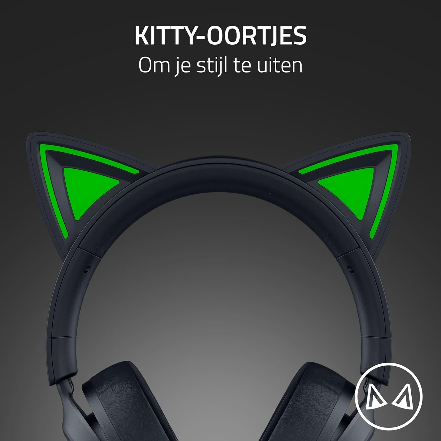 Razer Kraken Kitty V3 X - Bedrade Kitty-headset voor gaming - Iconische Kitty-oren - 270 g lichtgewicht - HyperClear cardioïde microfoon - TriForce 40 mm drivers - 3,5mm aansluiting | Zwart