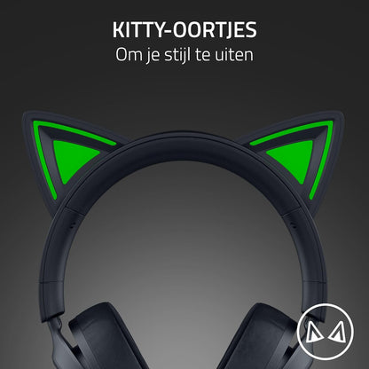Razer Kraken Kitty V3 X - Bedrade Kitty-headset voor gaming - Iconische Kitty-oren - 270 g lichtgewicht - HyperClear cardioïde microfoon - TriForce 40 mm drivers - 3,5mm aansluiting | Zwart