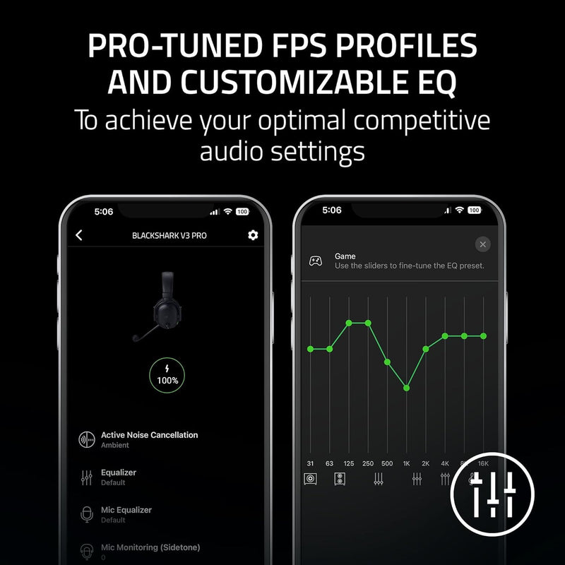 Razer BlackShark V3 Pro - Wireless ANC Esports Headset - Active Noise Cancellation - Drivers 50mm - Detachable HyperClear Mic - Wireless HyperSpeed 2,4 GHz & Bluetooth - FPS - PC/Mac | Black