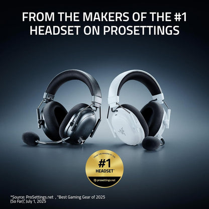 Razer BlackShark V3 Pro - Wireless ANC Esports Headset - Active Noise Cancellation - Drivers 50mm - Detachable HyperClear Mic - Wireless HyperSpeed 2,4 GHz & Bluetooth - FPS - PC/Mac | White