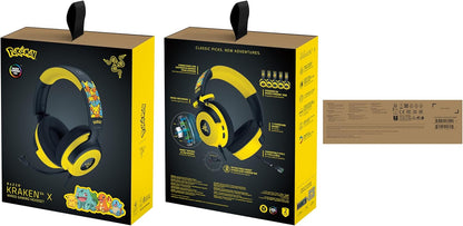 Razer Kraken V4 X Pokémon Edition - Wired USB Gaming Headset - TriForce 40mm Drivers - Retractable Cardioid Mic - Surround Sound - Chroma RGB - for PC & console via USB-C | Pokémon Kanto
