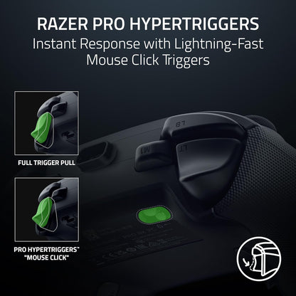 Razer Wolverine V3 Pro 8K PC - Wireless Esports Controller for PC (8K Hz HyperPolling, TMR Thumbsticks with Swappable Caps, 4 Mouse Click Back Buttons & 2 Claw Grip Bumpers, Pro HyperTrigger) Black