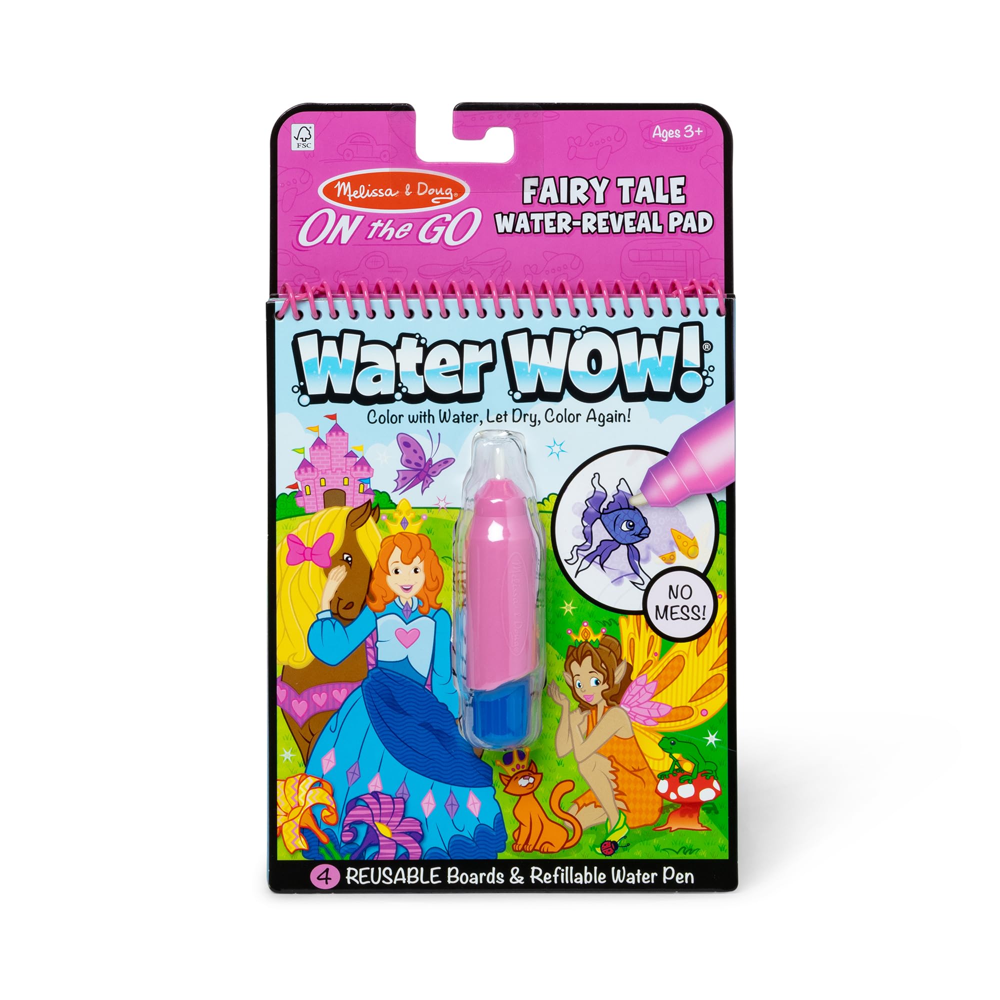 Melissa & Doug Water WOW! Livres de peinture magique fées avec des stylos à eau, Livres de coloriage à l'eau pour enfants de 3 4 5 6 7 ans, Jouets de voyage et packs d'activités pour tout-petits