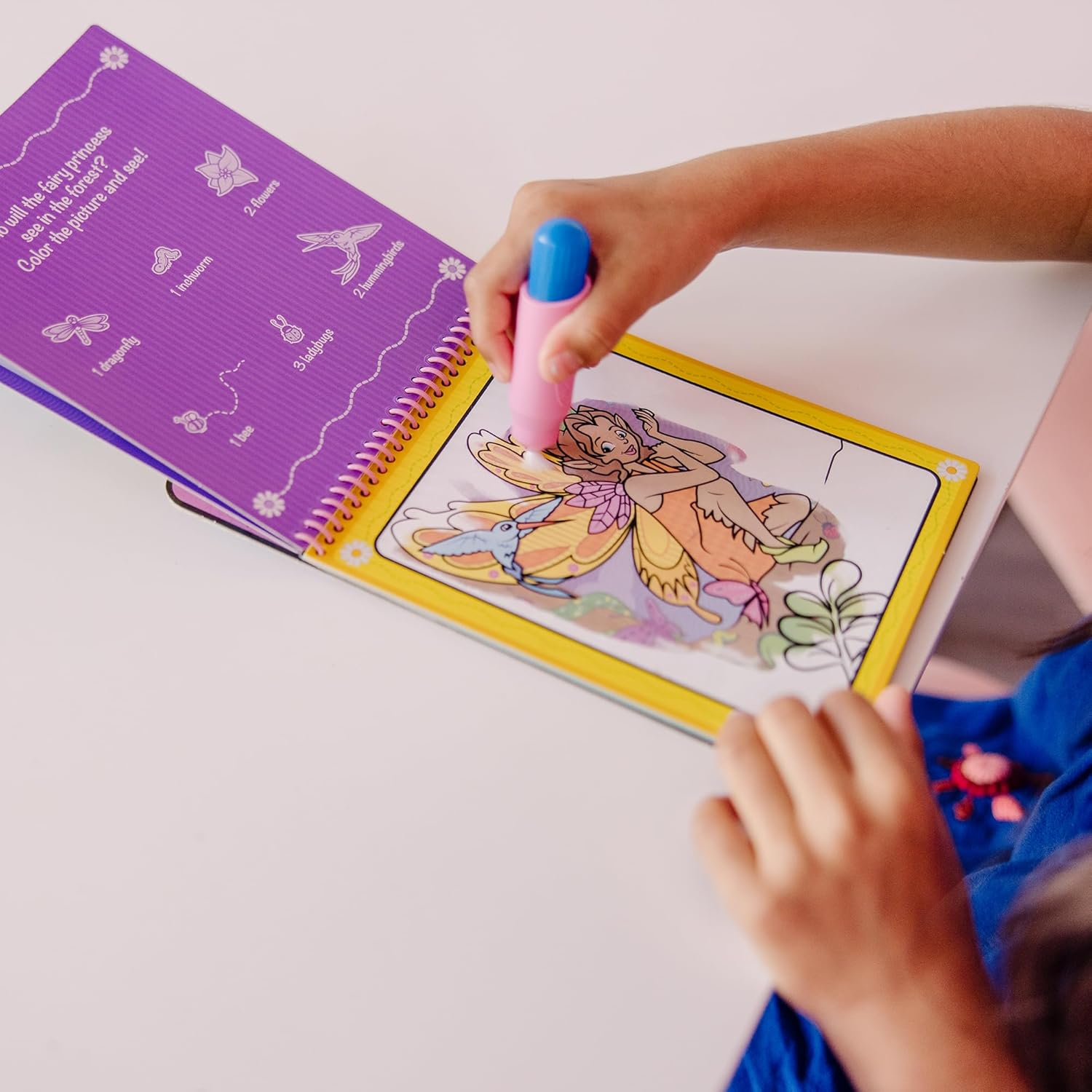 Melissa & Doug Water WOW! Livres de peinture magique fées avec des stylos à eau, Livres de coloriage à l'eau pour enfants de 3 4 5 6 7 ans, Jouets de voyage et packs d'activités pour tout-petits