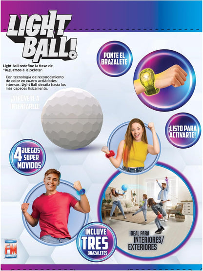 Glow Ball – Colour changing soft ball with 3 interactive wristbands, 4 fast-action games in 1, Impeccable for Indoor and Outdoor competitive play