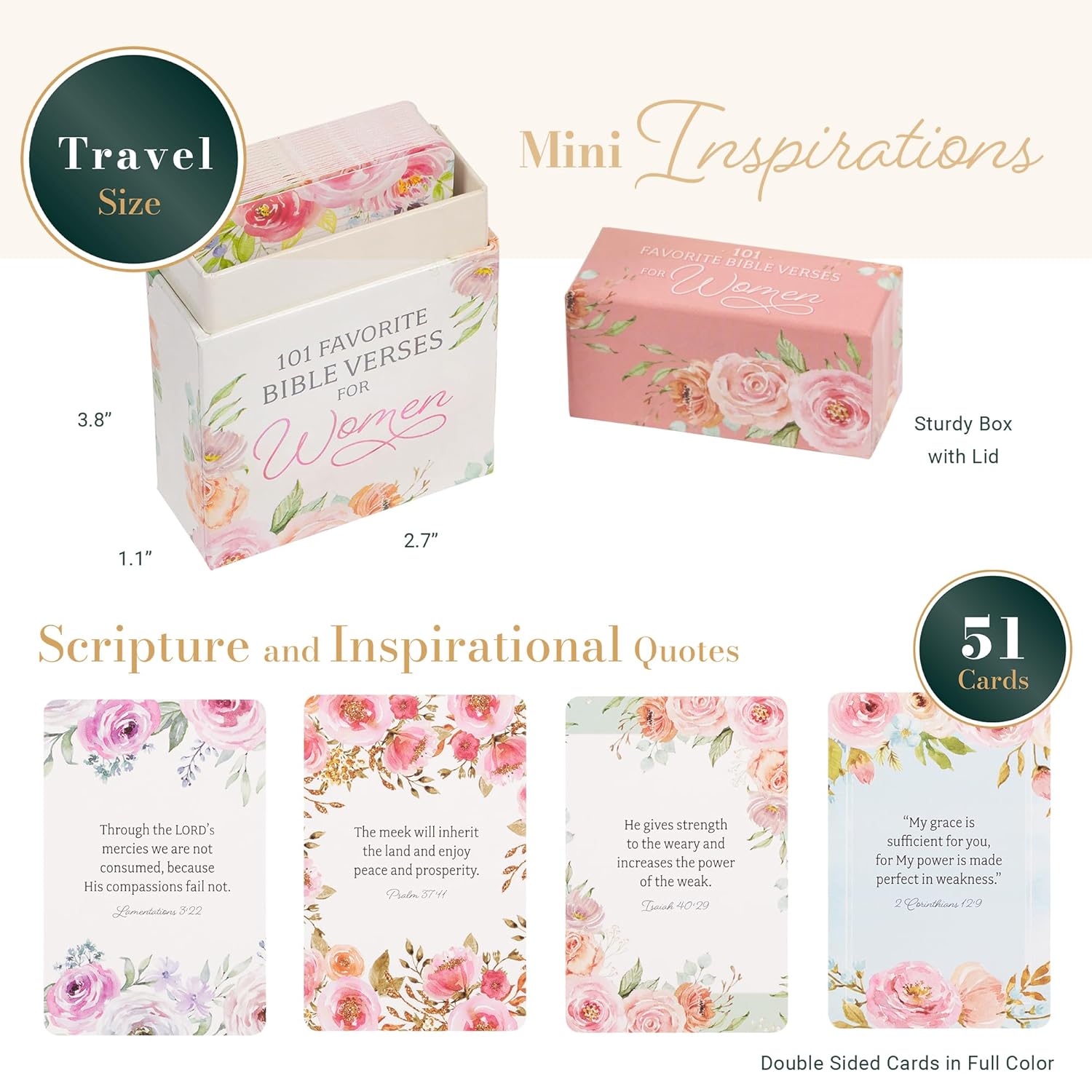 101 Favorite Bible Verses for Women Pink Floral Box of Blessings