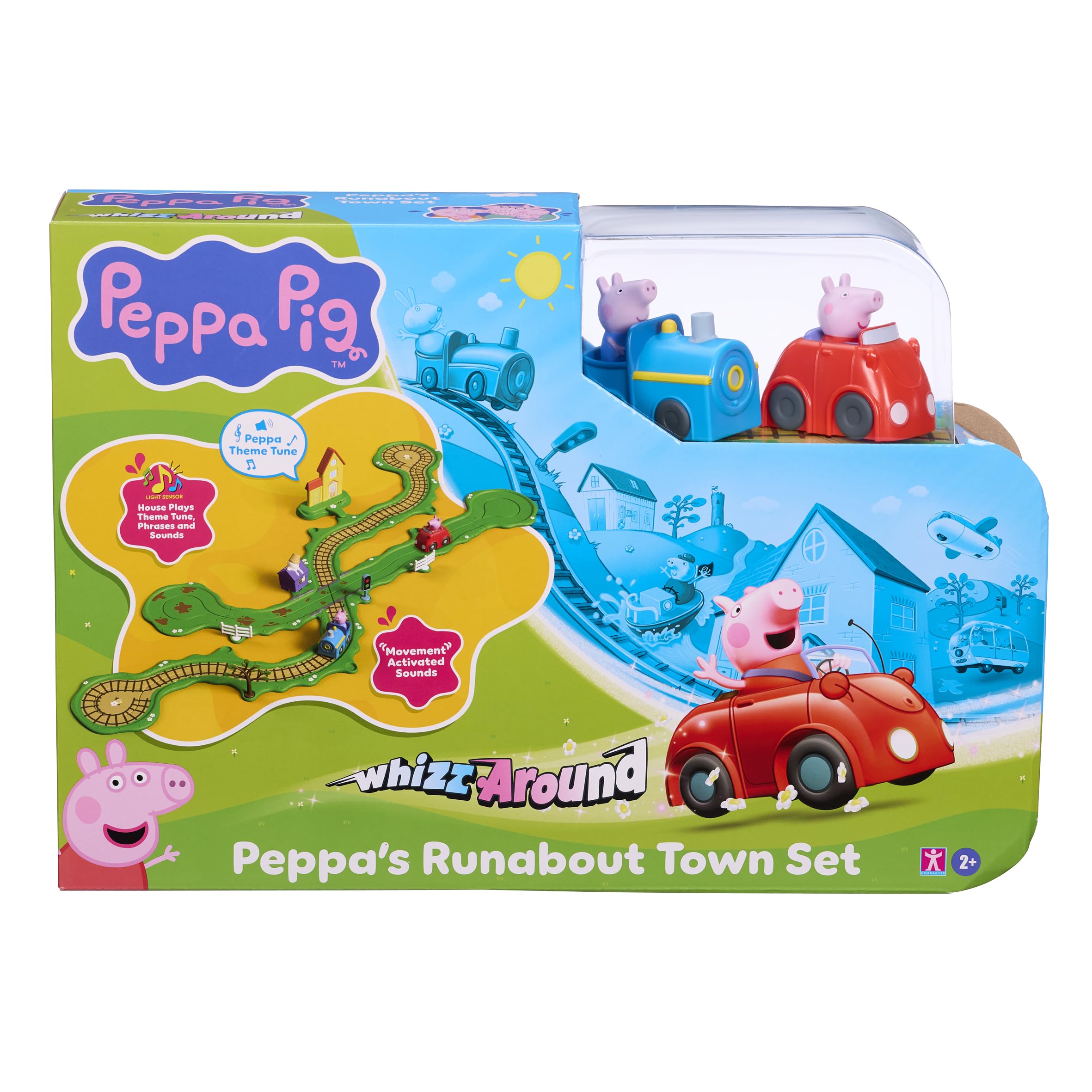 Peppa Pig Whizz Around Peppa’s Runabout Town Set, Motorised Vehicles, Track Toys, Pre-school Toys