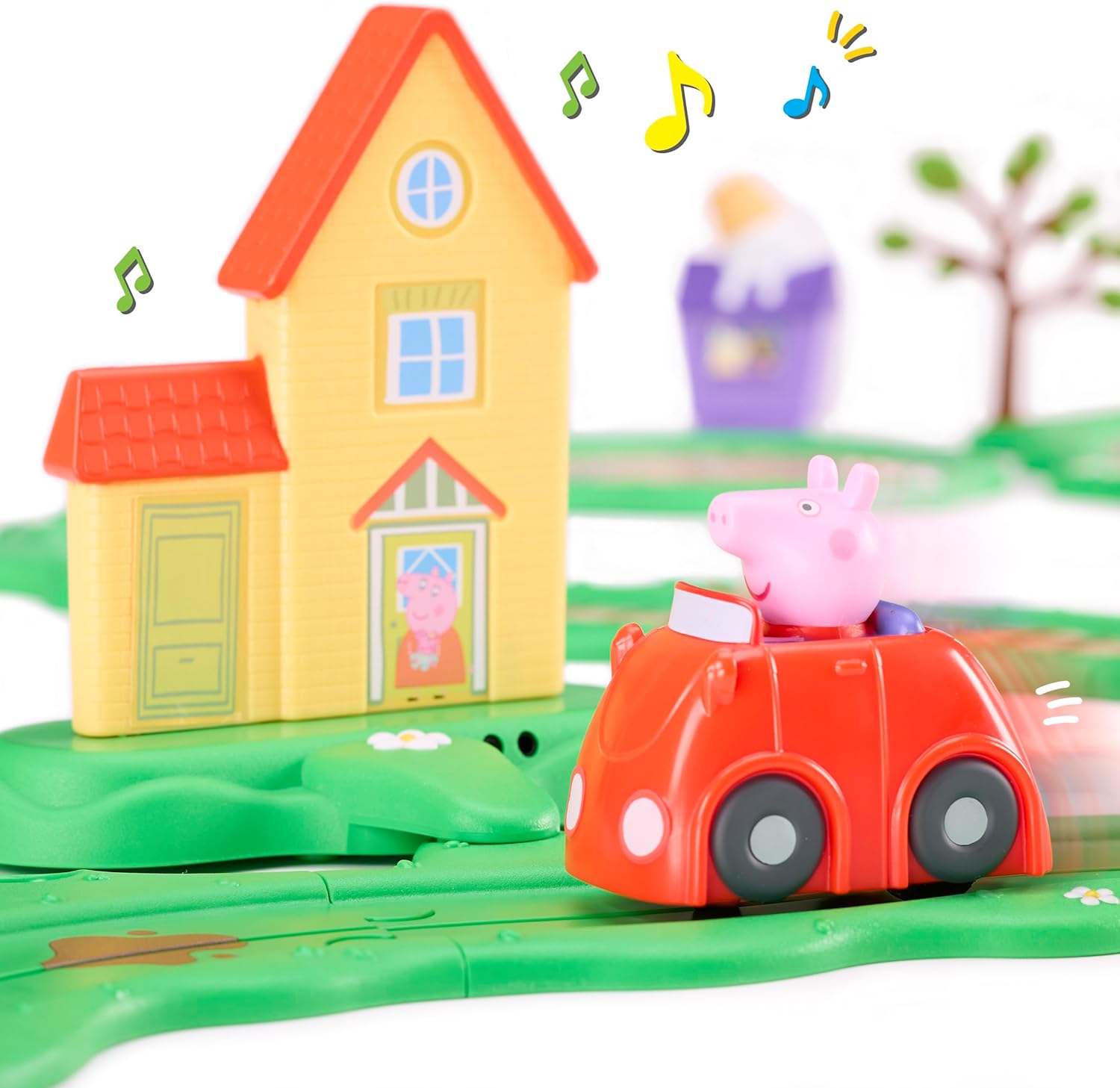 Peppa Pig Whizz Around Peppa’s Runabout Town Set, Motorised Vehicles, Track Toys, Pre-school Toys