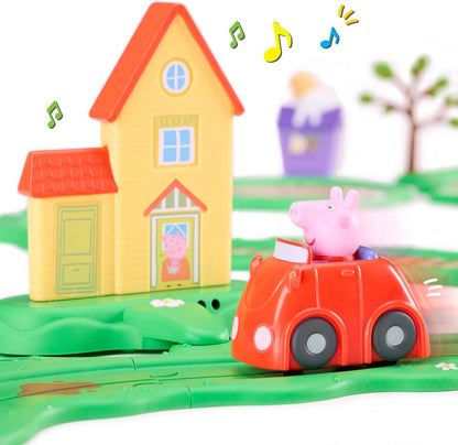 Peppa Pig Whizz Around Peppa’s Runabout Town Set, Motorised Vehicles, Track Toys, Pre-school Toys