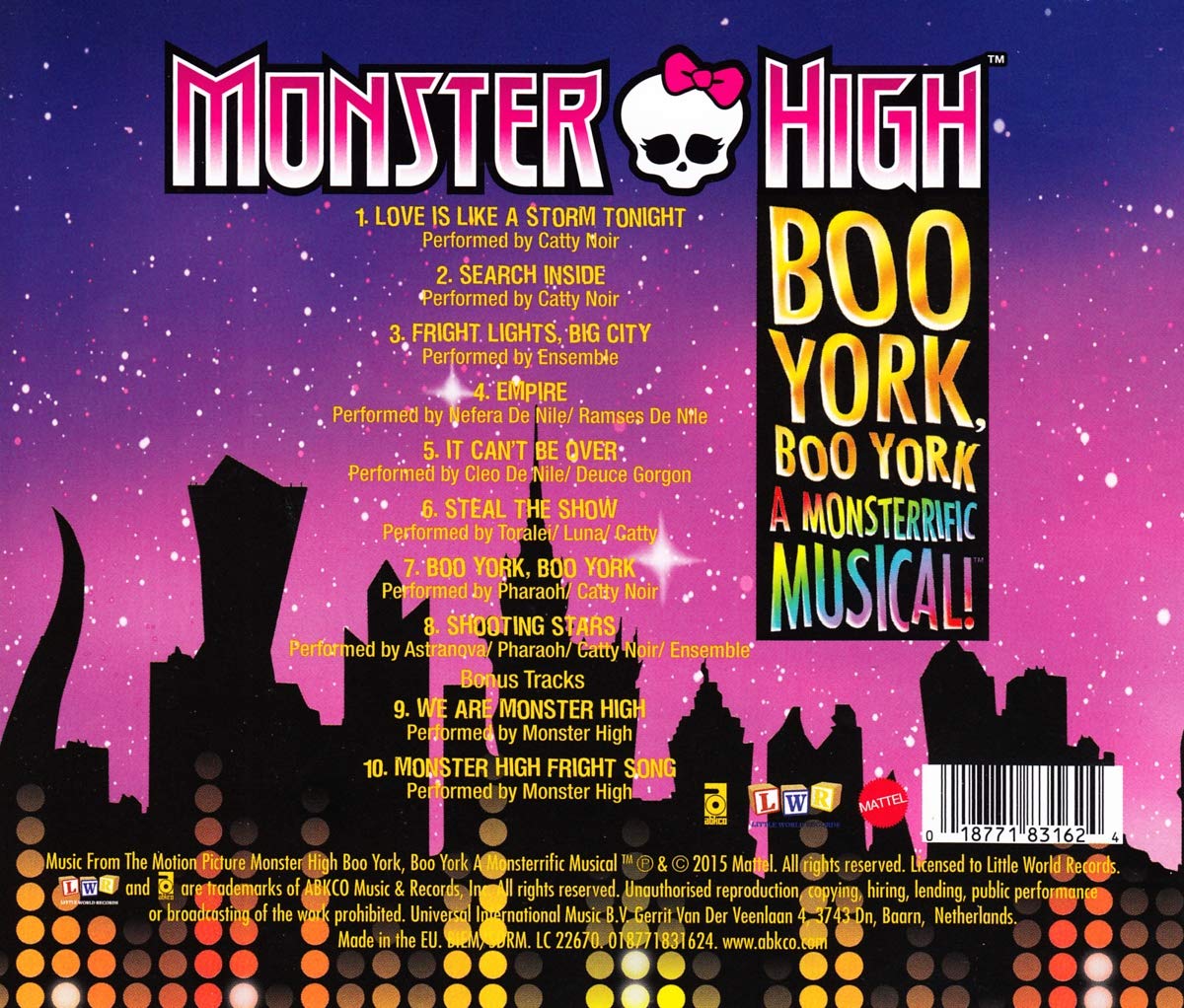 Monster High: Boo York, Boo York Soundtrack