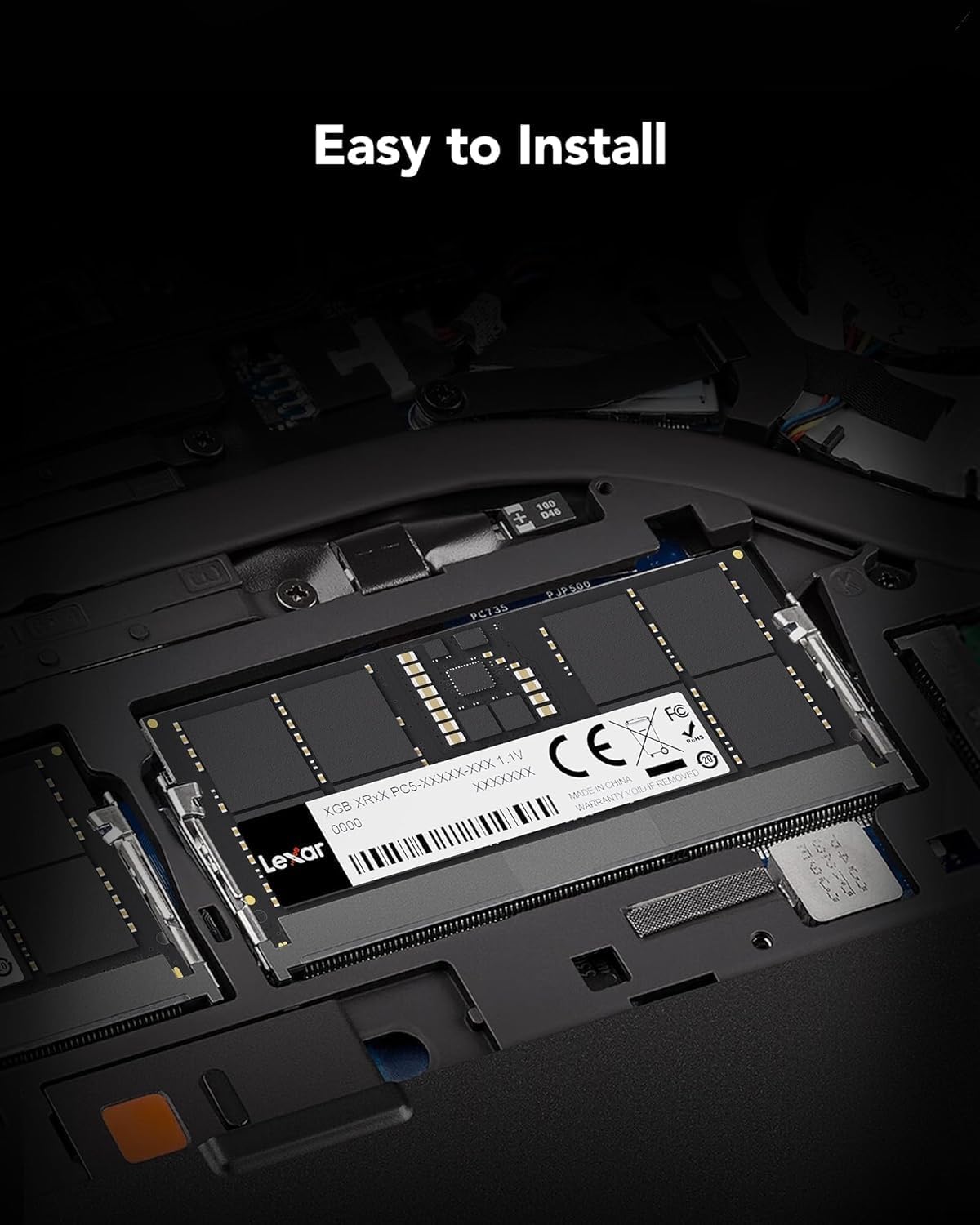Barrette+m%C3%A9moire+8GB+SODIMM+DDR5+Lexar+5600Mhz+%28Black%29