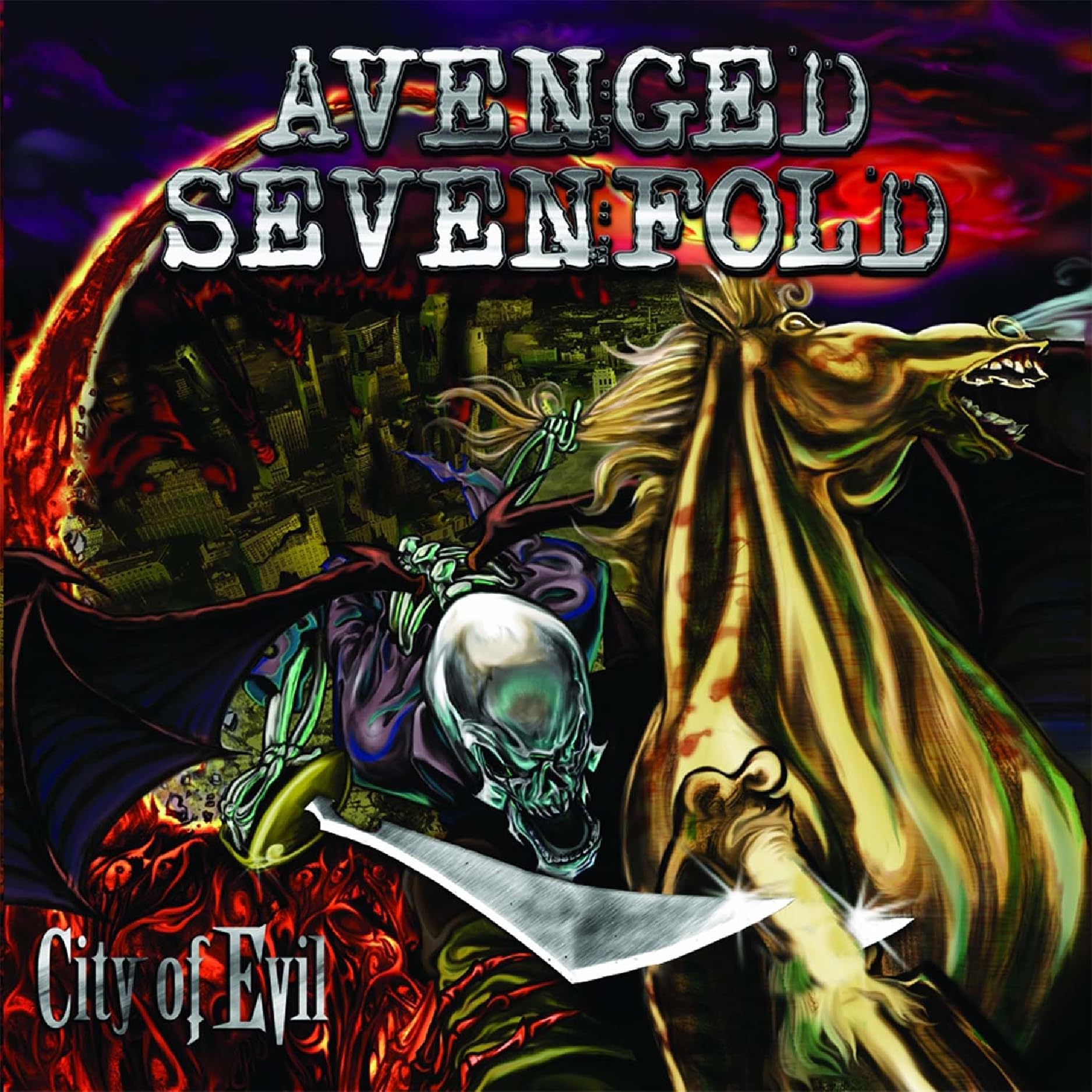 City of Evil (Red & Yellow Swirl W/ Foil Jacket