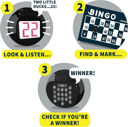 Ideal | Deluxe Electronic Bingo: Host your own Bingo night at home! | Family Games | 3+ Players | Ages 4+ (Package may vary
