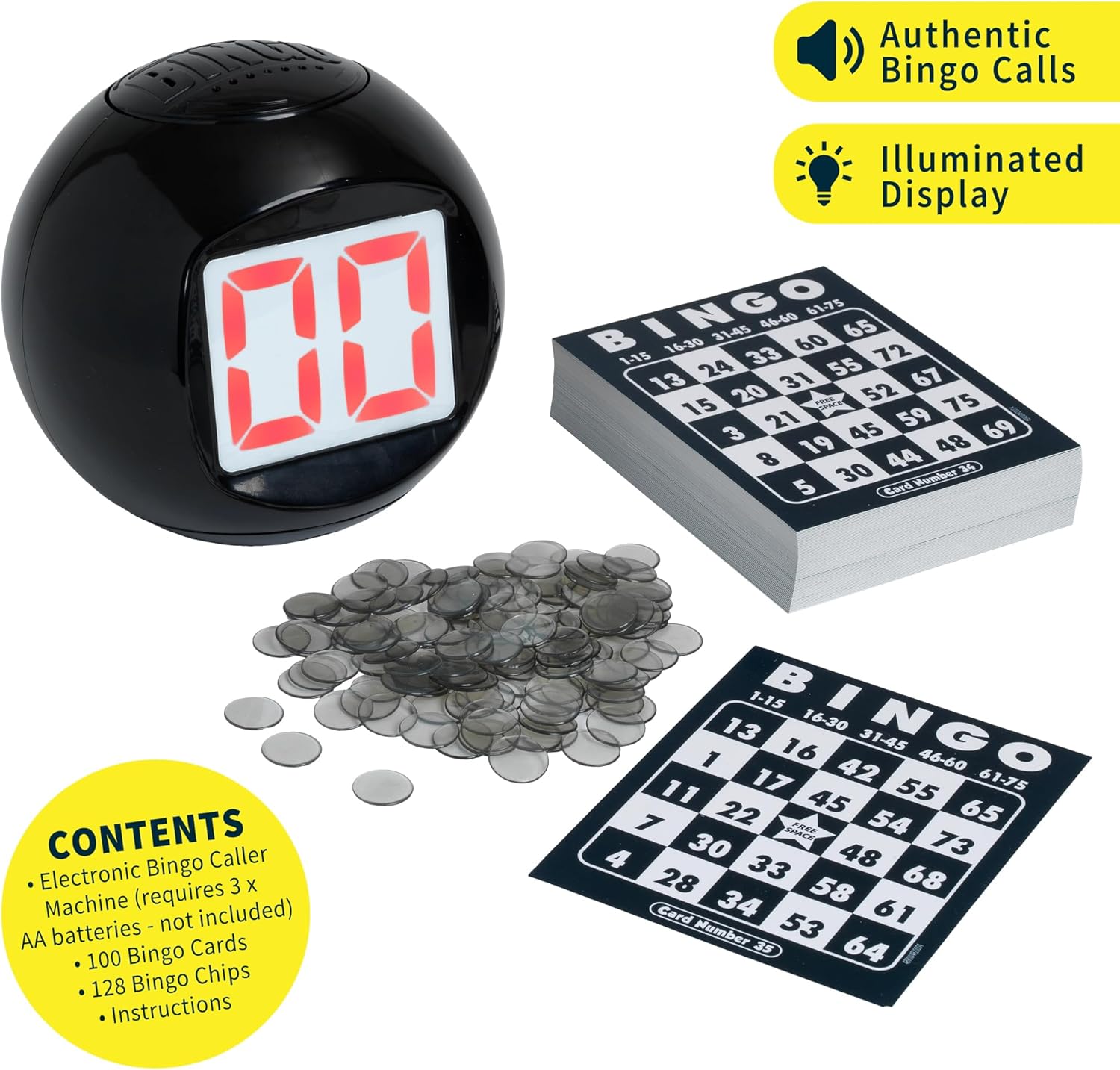 Ideal | Deluxe Electronic Bingo: Host your own Bingo night at home! | Family Games | 3+ Players | Ages 4+ (Package may vary