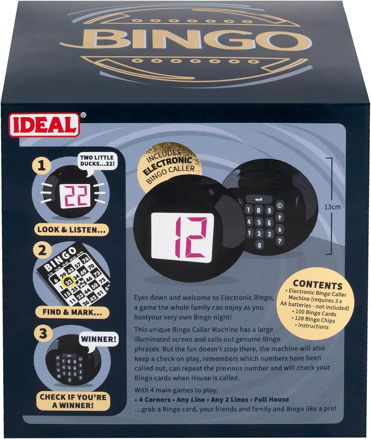 Ideal | Deluxe Electronic Bingo: Host your own Bingo night at home! | Family Games | 3+ Players | Ages 4+ (Package may vary