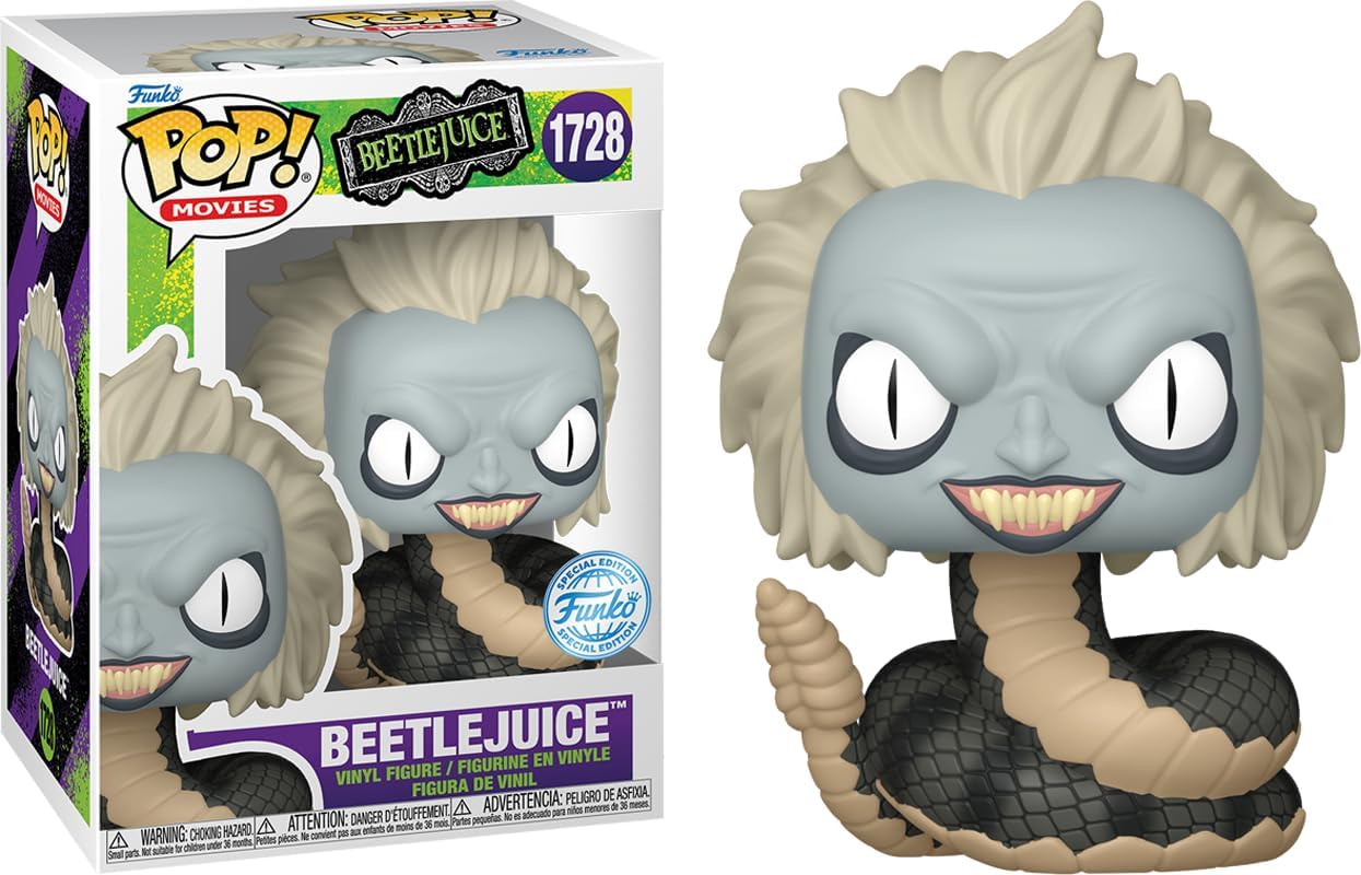 Funko Beetlejuice Beetlejuice (Snake) Vinyl Figure 1728 Unisex Pop! Standard