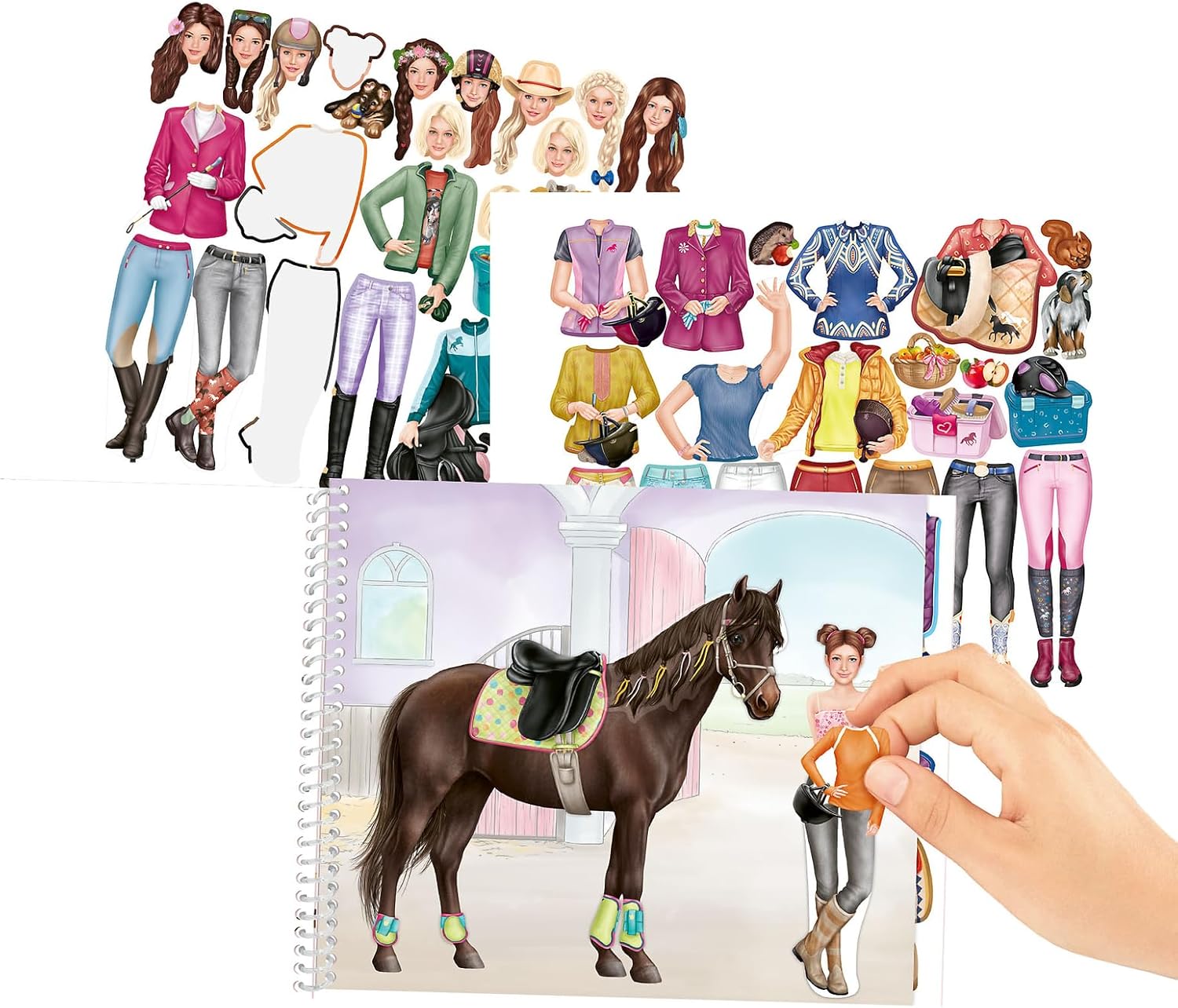 Depesche 13744 Miss Melody Dress Me Up Large Horse Sticker Book with 24 Background Pages for Decorating Including 7 Pages of Beautiful Stickers