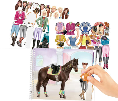 Depesche 13744 Miss Melody Dress Me Up Large Horse Sticker Book with 24 Background Pages for Decorating Including 7 Pages of Beautiful Stickers