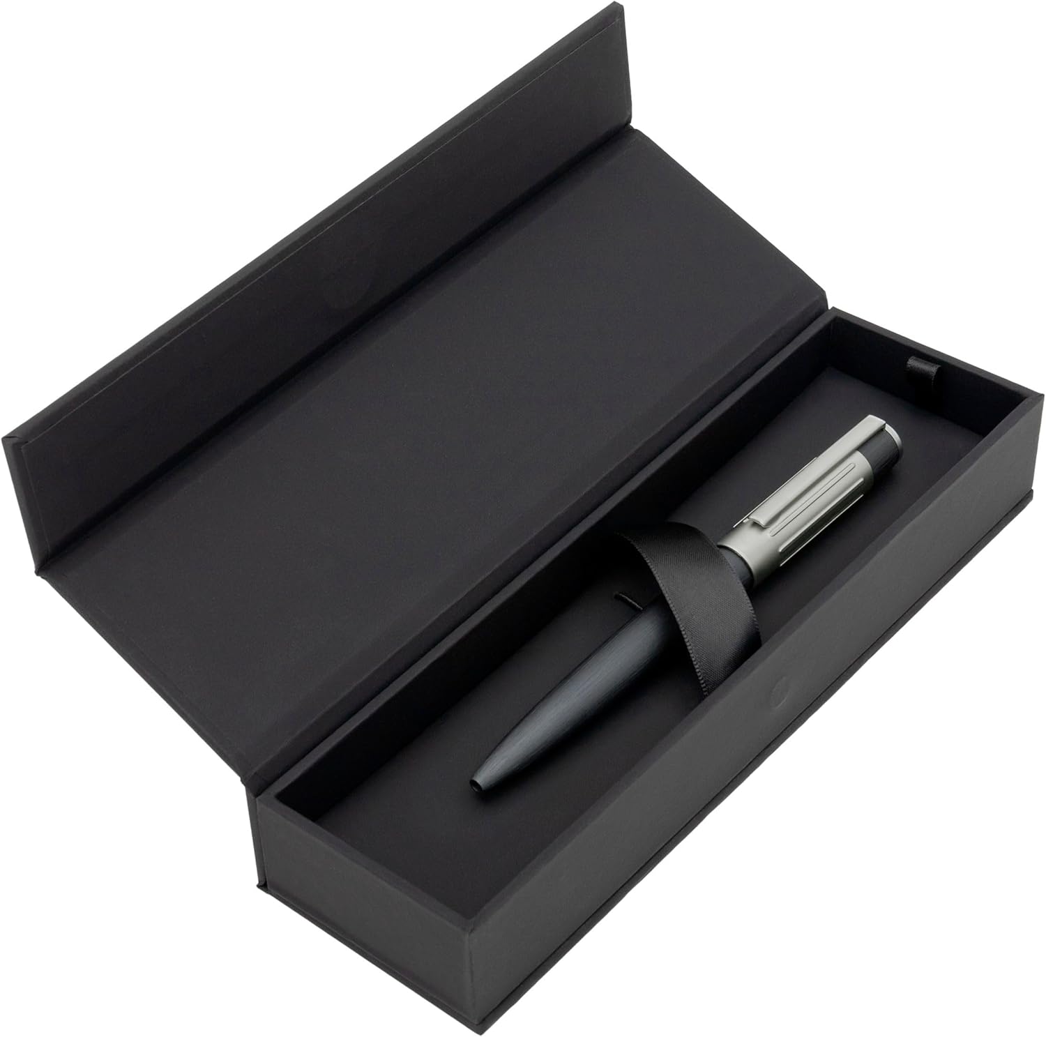 Hugo Boss Gear Ribs HSV3064D Brass and Aluminium Ballpoint Pen Gun Length: 13.8 cm Blue