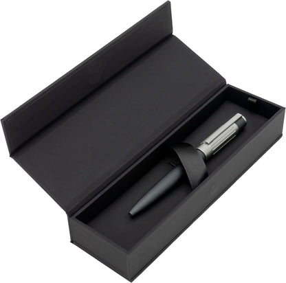 Hugo Boss Gear Ribs HSV3064D Brass and Aluminium Ballpoint Pen Gun Length: 13.8 cm Blue