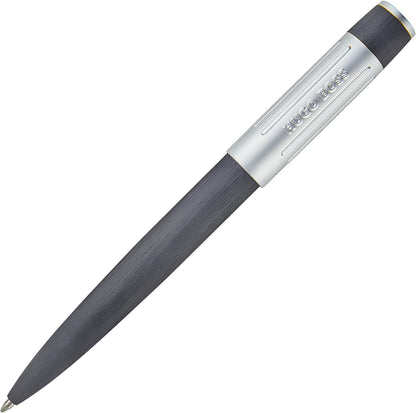 Hugo Boss Gear Ribs HSV3064D Brass and Aluminium Ballpoint Pen Gun Length: 13.8 cm Blue