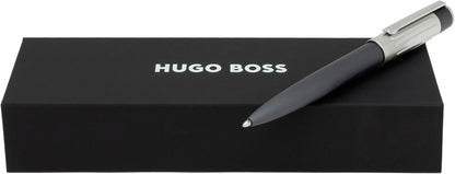 Hugo Boss Gear Ribs HSV3064D Brass and Aluminium Ballpoint Pen Gun Length: 13.8 cm Blue