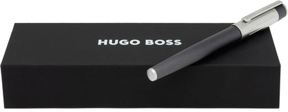 Hugo Boss Gear Ribs HSV3065D Brass and Aluminium Rollerball Pen Gun Length 13.8cm Black Ink