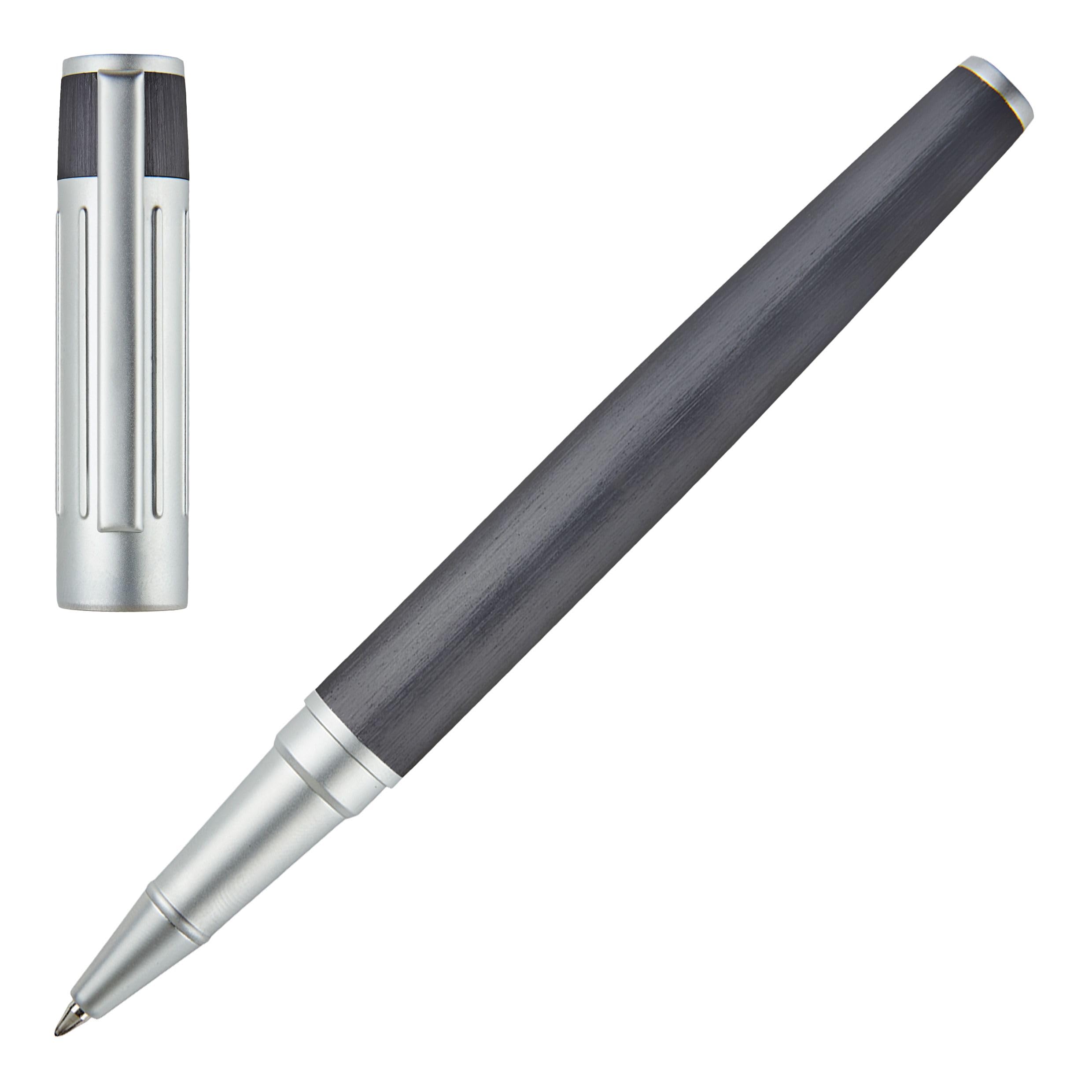 Hugo Boss Gear Ribs HSV3065D Brass and Aluminium Rollerball Pen Gun Length 13.8cm Black Ink
