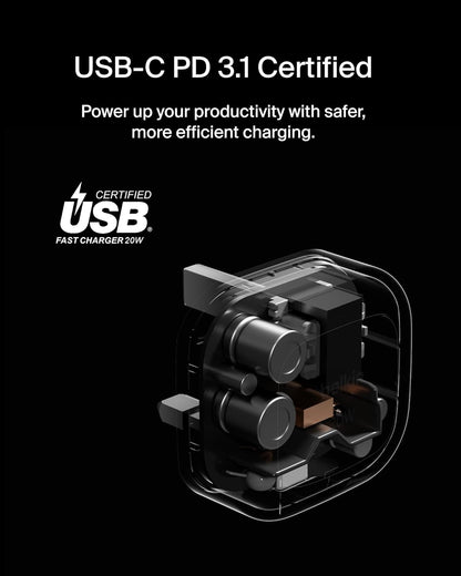 Belkin BoostCharge 20W Cubic Wall Charger, USB-C Power Delivery Fast Charging for Apple iPhone 16, 16 Plus, 16 Pro, 16 Pro Max, 15, 15 Pro, 15 Pro Max, Samsung Galaxy S24, iPad, AirPods & More - White