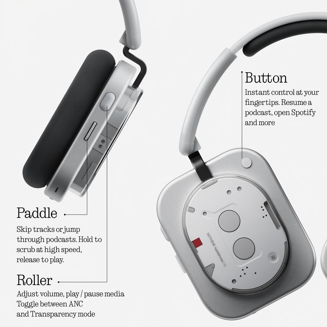 Nothing Headphone (1) Wireless Over Ear Headphones with Active Noise Cancelling, Up to 80 Hours of Battery Life, Hi-Res, Spatial Audio, Water Resistance