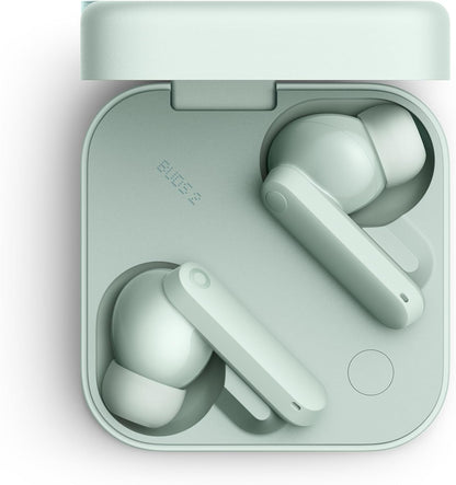 CMF Buds 2 Wireless Earbuds with 48 dB Hybrid ANC, 55-Hour Battery Life, 11mm PMI Driver, 6 HD mics and Spatial Audio, IP55 Dust & Water Resistance - Light Green