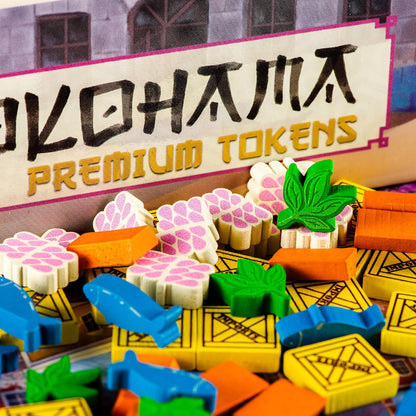 Synapses Games | Yokohama: Premium Tokens | Strategy Board Game Accessory | Upgraded Wood Tokens and Metal Coins