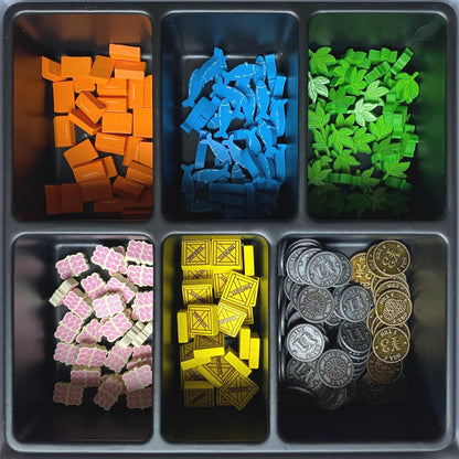 Synapses Games | Yokohama: Premium Tokens | Strategy Board Game Accessory | Upgraded Wood Tokens and Metal Coins
