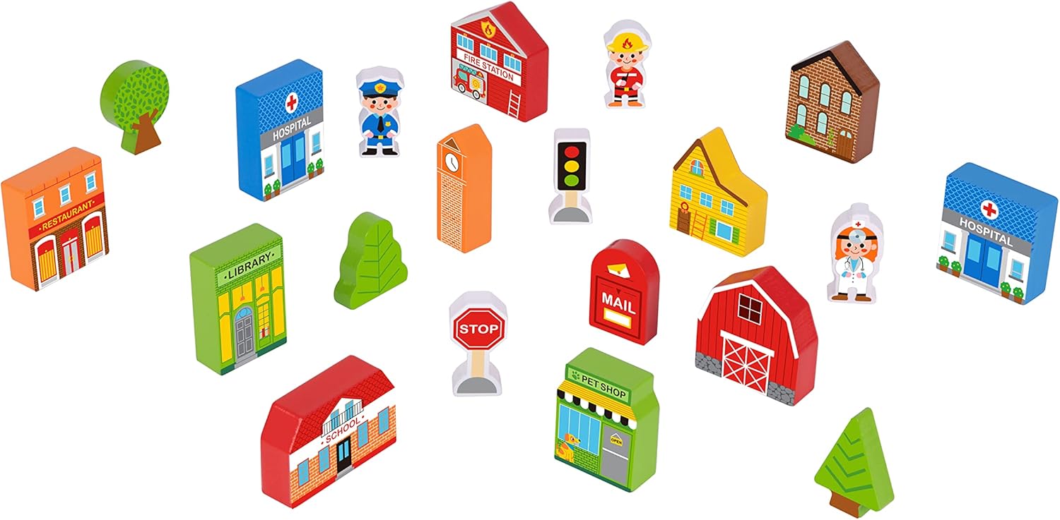 Juguetoon Holz-Stadt Schild Set