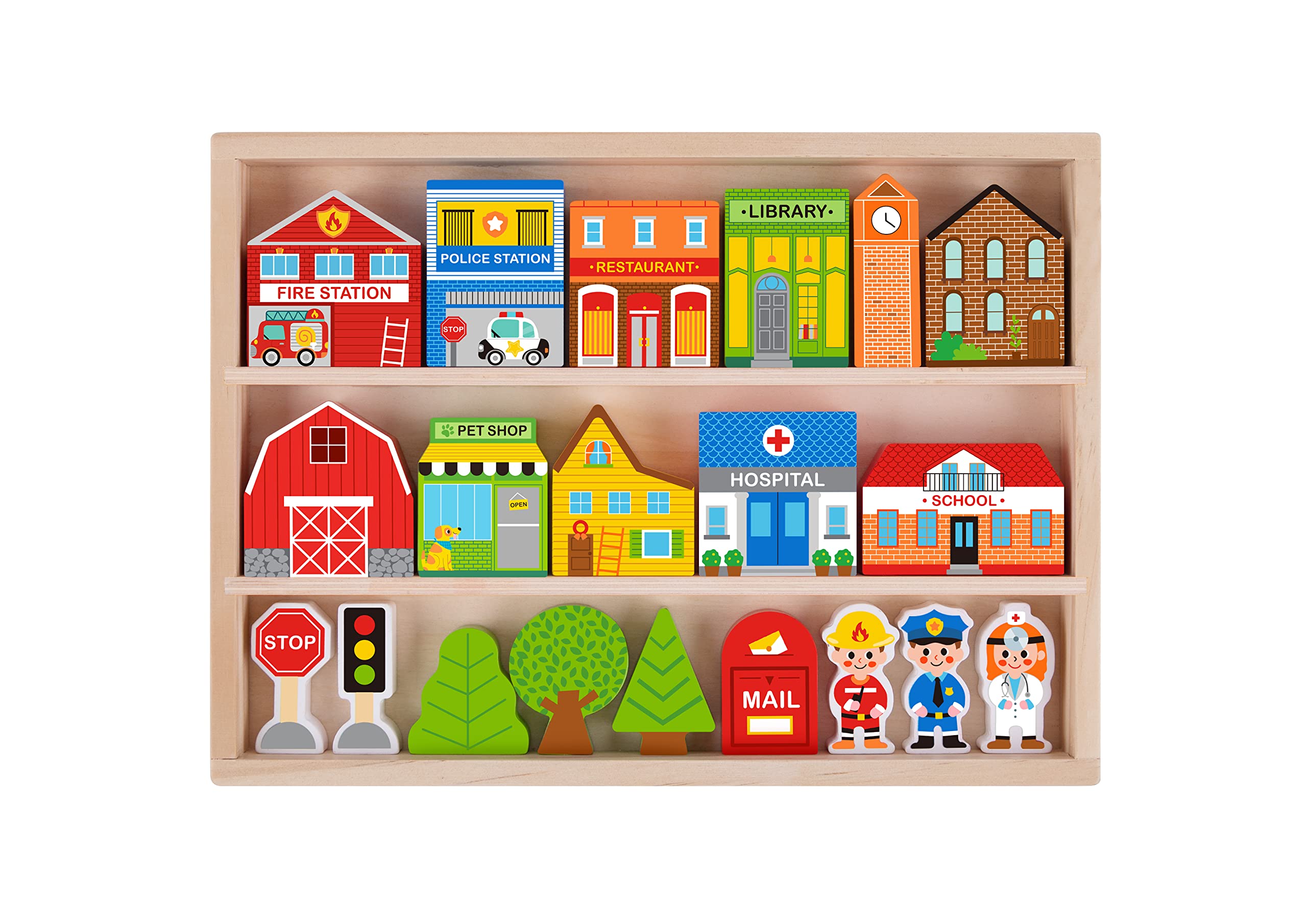 Juguetoon Holz-Stadt Schild Set