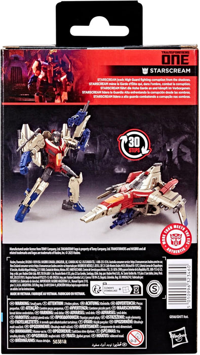 Transformers Studio Series Deluxe Class, action figure di Starscream, ispirata al film One