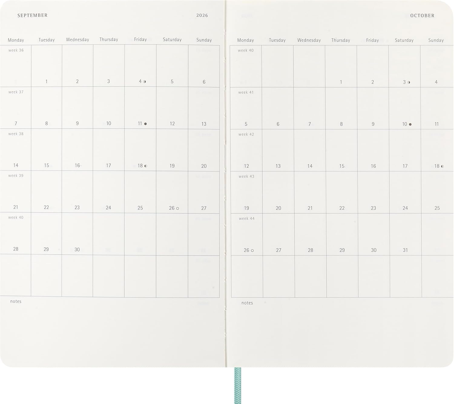 Moleskine Weekly Planner 2026 Precious and Ethical, 12-Month Weekly Agenda With Space For Notes, Vegan Soft Cover Python Effect, Sage Green Color, Size 13x21 cm