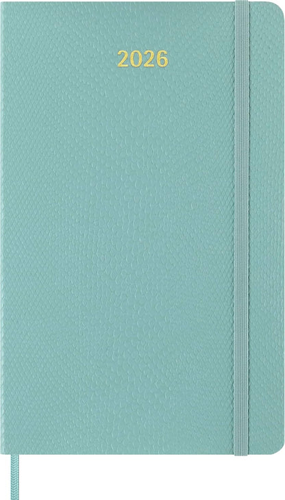 Moleskine Weekly Planner 2026 Precious and Ethical, 12-Month Weekly Agenda With Space For Notes, Vegan Soft Cover Python Effect, Sage Green Color, Size 13x21 cm