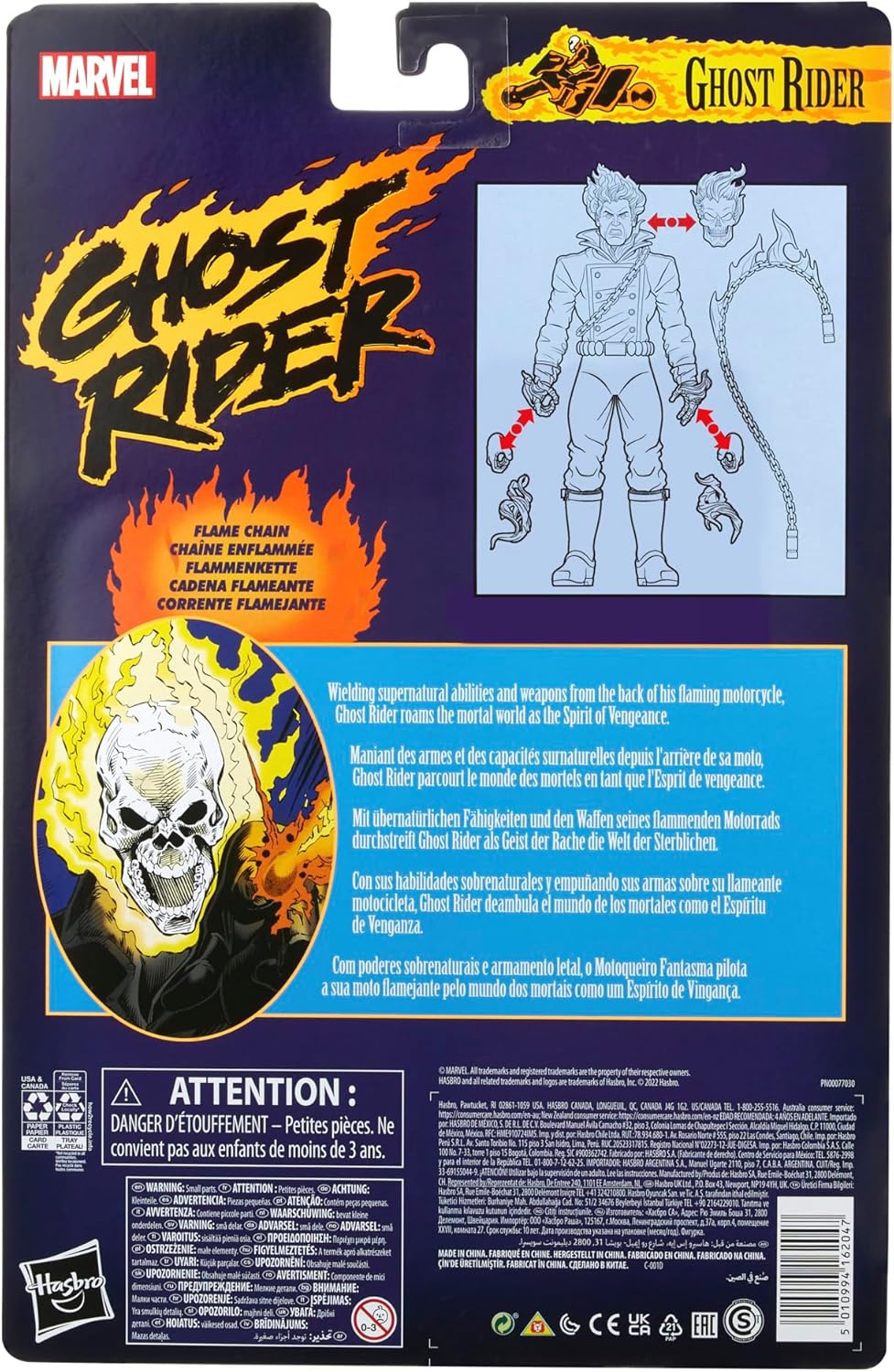 Marvel Hasbro, Legends Series, Comics, Ghost Rider, action figure giocattolo da 15 cm, 6 accessori