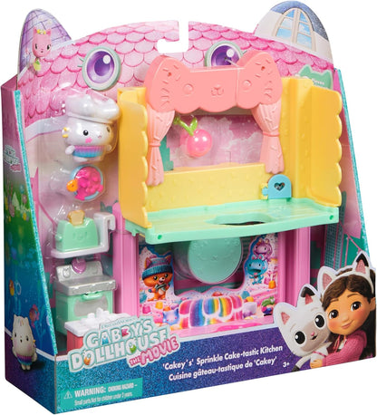 Gabby’s Dollhouse: Der Film – Portal Raum "Kuchis zuckersüße Sprinkleküche" mit Spielfigur & Zubehör, für Kinder ab 3 Jahren